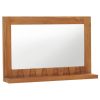 magasin Bon marché 🌟 VIDAXL Miroir Mural Avec Etagere 60x12x40 Cm Bois De Teck Massif 🔔 13