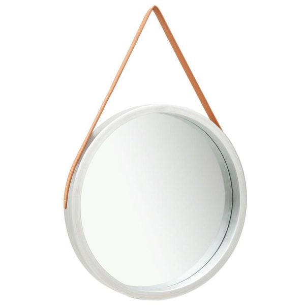 prix pas cher Nouveau 🔔 VIDAXL Miroir Mural Avec Sangle 60 Cm Argente ✔️ 3
