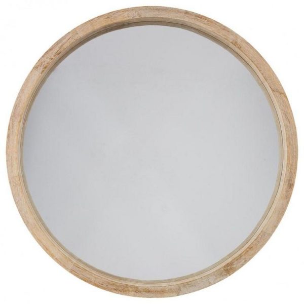 Le moins cher 🔔 Miroir Rond Bois Scandinave 52cm Naturel 😉 ﻿soldes 1