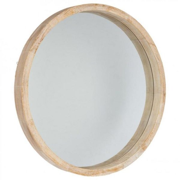 Le moins cher 🔔 Miroir Rond Bois Scandinave 52cm Naturel 😉 ﻿soldes 3