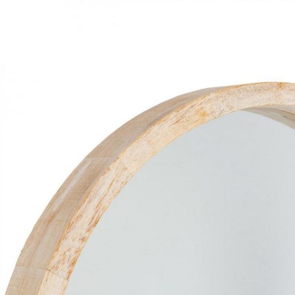 Le moins cher 🔔 Miroir Rond Bois Scandinave 52cm Naturel 😉 ﻿soldes 4