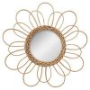 Offres 🔥 Miroir Déco En Rotin Fleur 38cm Naturel 👍 excellents soldes 7