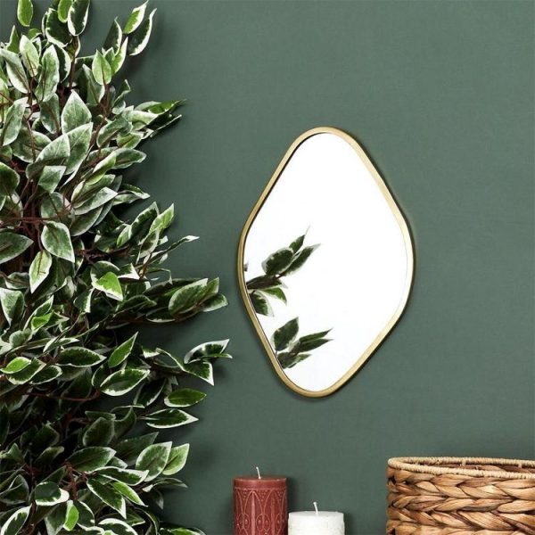 Coupon 👍 Paris Prix Miroir Mural Déco Contour Ovale 34cm Or 💯 Authentic Original licence 4